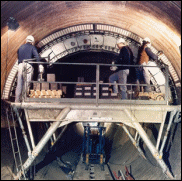 Refractory Linings of a rotary kiln of a industrial furnace.